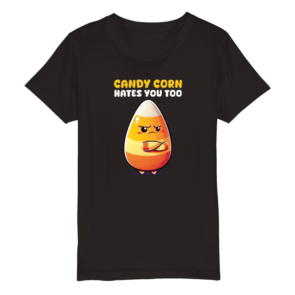 Candy Corn Candy Corn Hates You Too Organic Kids Crewneck T-shirt