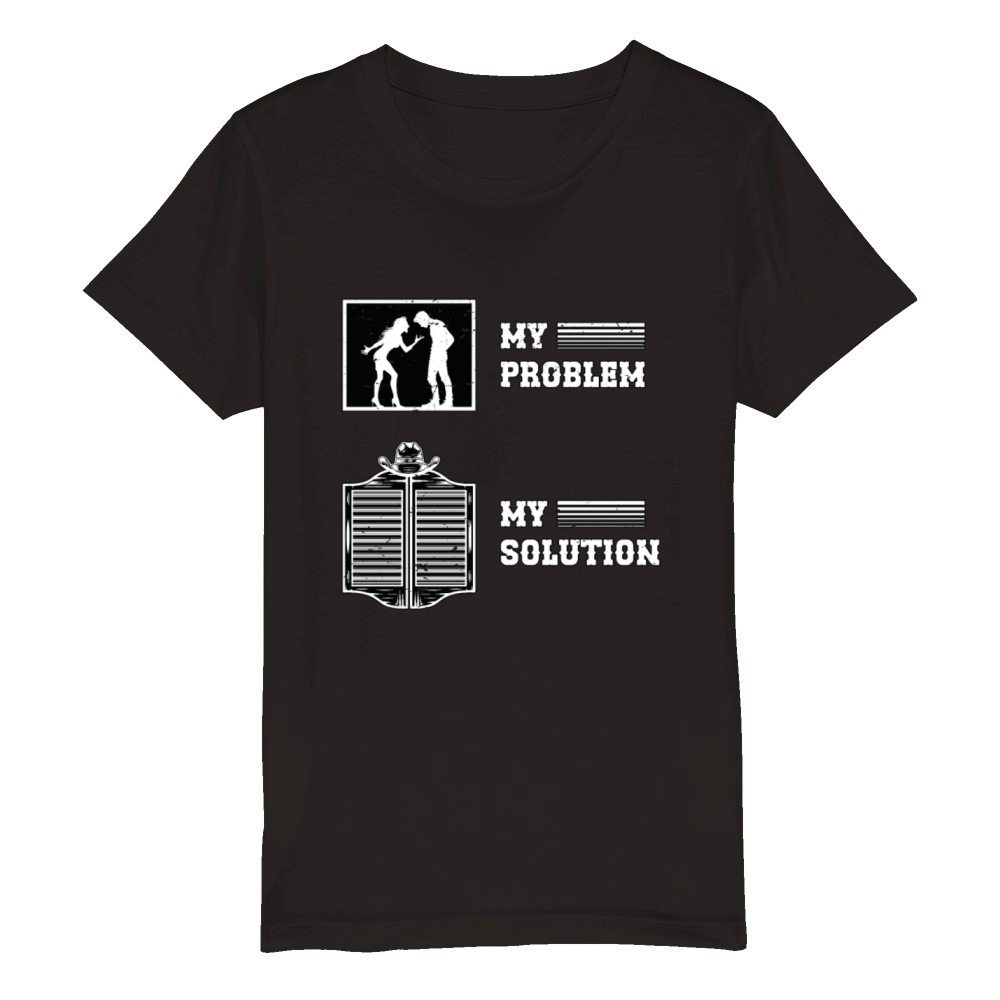 Cowboy Fashion My Problem My Pictogram Dad Mom Organic Kids Crewneck T-shirt