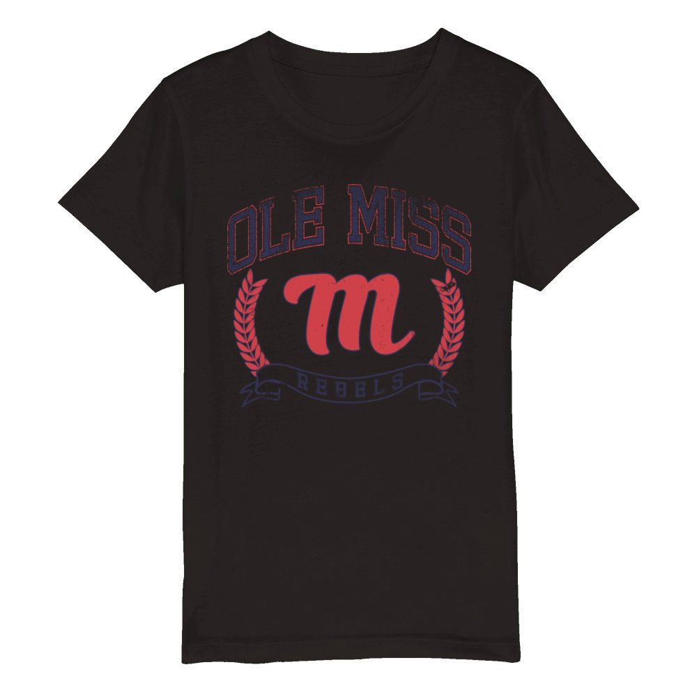 Mississippi Rebels Victory Vintage Secondary Organic Kids Crewneck T-shirt