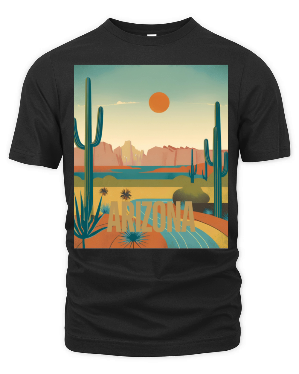 Arizona Desert Vintage Sunset T-Shirt Organic Unisex T-shirt