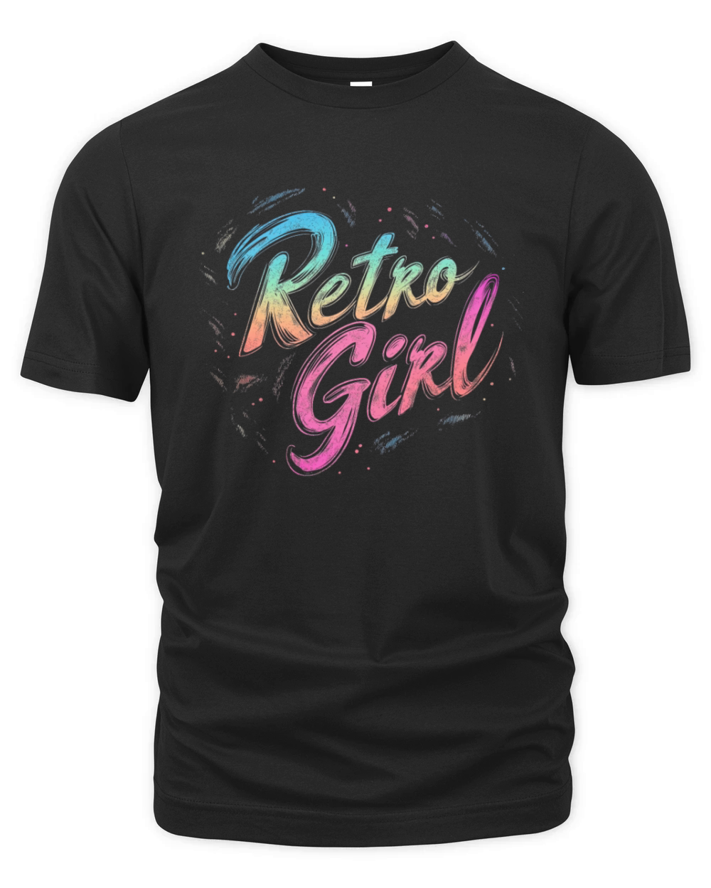 Retro Girl - Neon Blue Pink Gradient Organic Unisex T-shirt