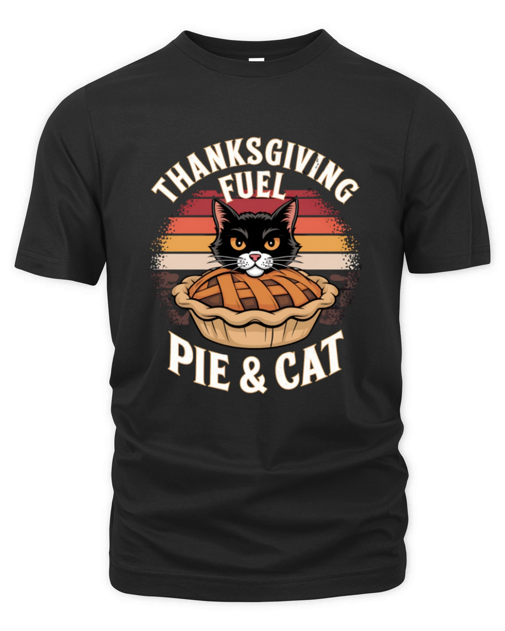 Thanksgiving Fuel Cat and Pie Fun Festive Humor Organic Unisex T-shirt