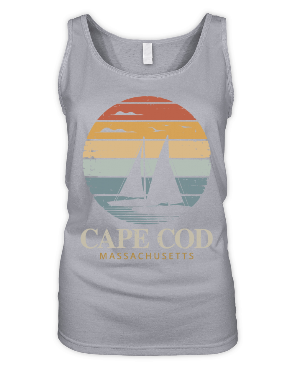 Cape Cod Vintage SunsetMassachusetts Sailing Organic Women's Tank Top