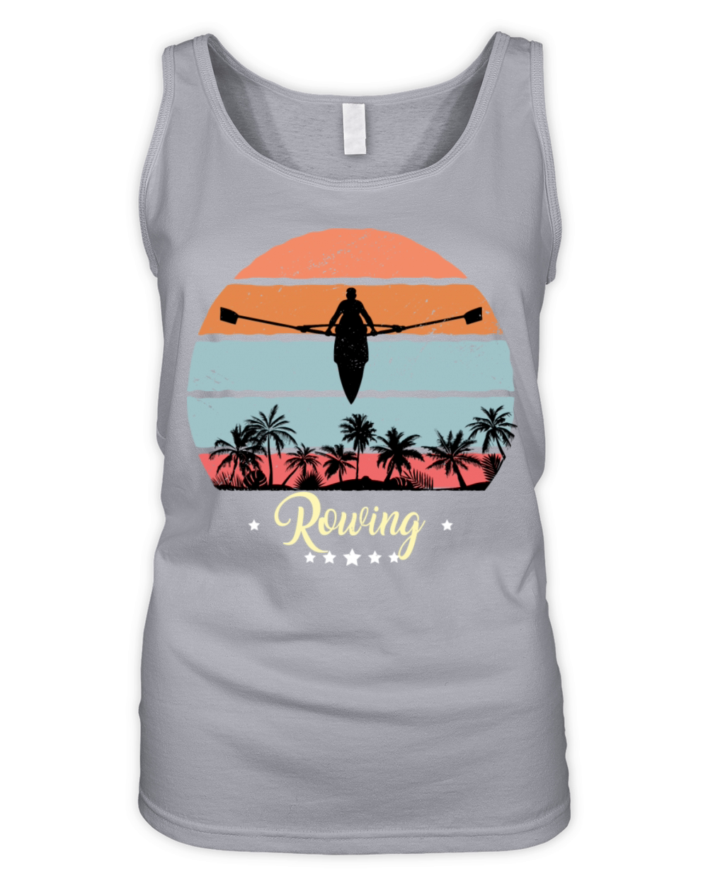 Kayak rowing vintage retro sunset sport Organic Women's Tank Top