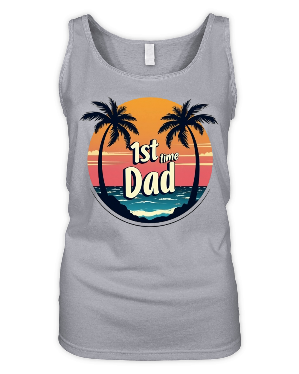 Vintage Retro Sunset 1st First Time Dad est 2024 Organic Women's Tank Top