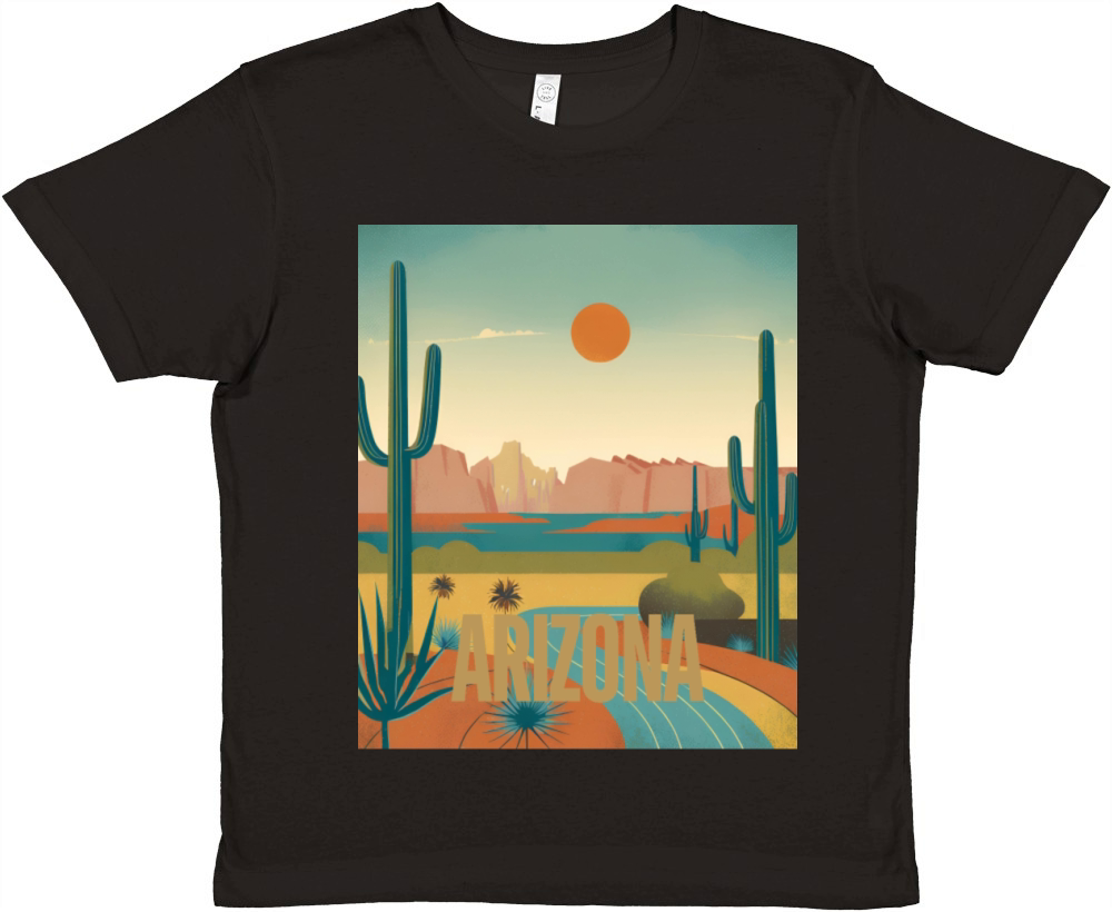 Arizona Desert Vintage Sunset T-Shirt Premium Kids Crewneck T-shirt