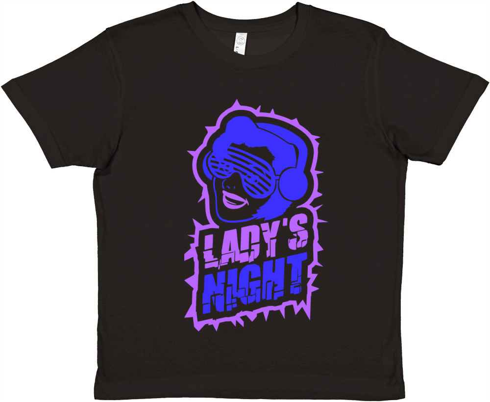 Ladys Night Retro DJ Woman Girls Ladies Evening Premium Kids Crewneck T-shirt