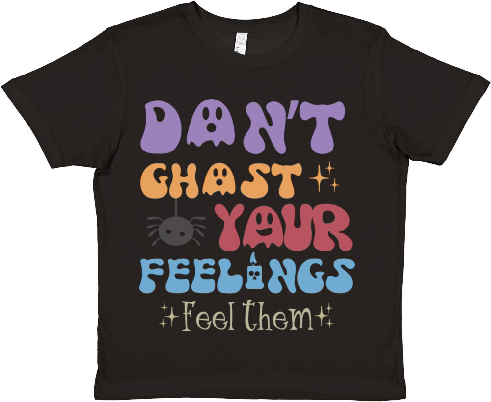 Mental Health Halloween Dont Ghost Your Feelings Premium Kids Crewneck T-shirt