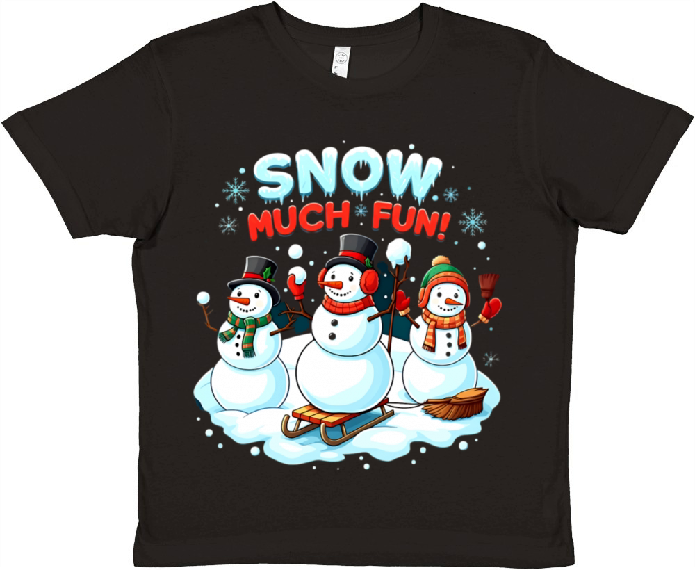Snow Much Fun Premium Kids Crewneck T-shirt