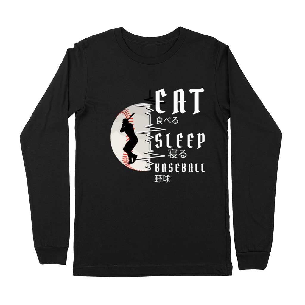 Eat Sleep Baseball Baseball Player Funny Baseball Premium Long Sleeve