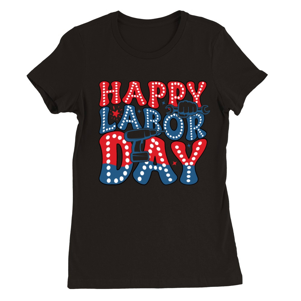 Retro Labor Day Premium Womens Crewneck T-shirt