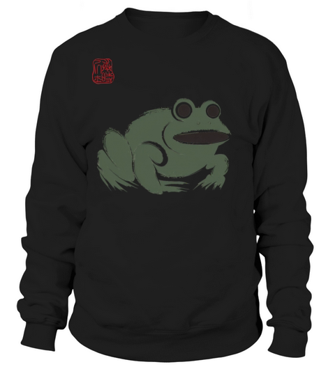 Grumpy Frog Illustration - Funny Animal Art Sweatshirt Unisex