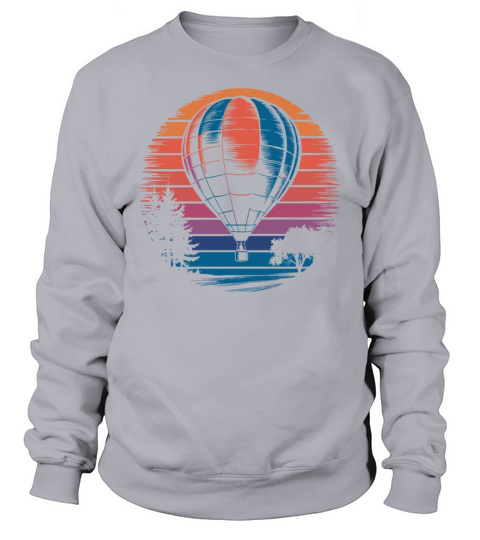 Hot Air Balloon Retro Sunset Vintage Scenic Sweatshirt Unisex