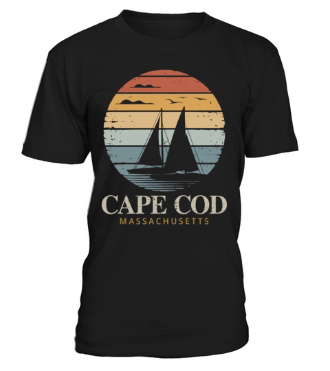 Cape Cod Vintage SunsetMassachusetts Sailing T-Shirt Unisex