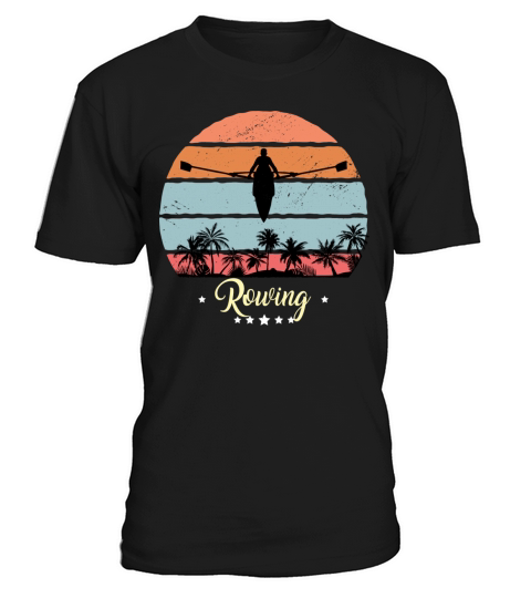 Kayak rowing vintage retro sunset sport T-Shirt Unisex