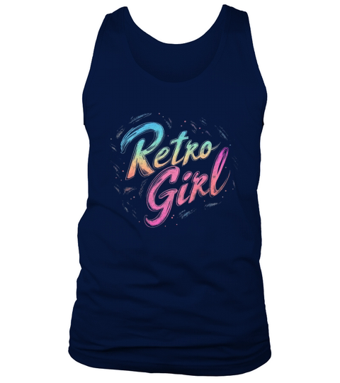 Retro Girl - Neon Blue Pink Gradient Tank Top Unisex