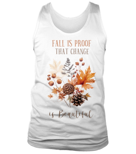 Watercolor Fall Leaves and Quote Tank Top Unisex