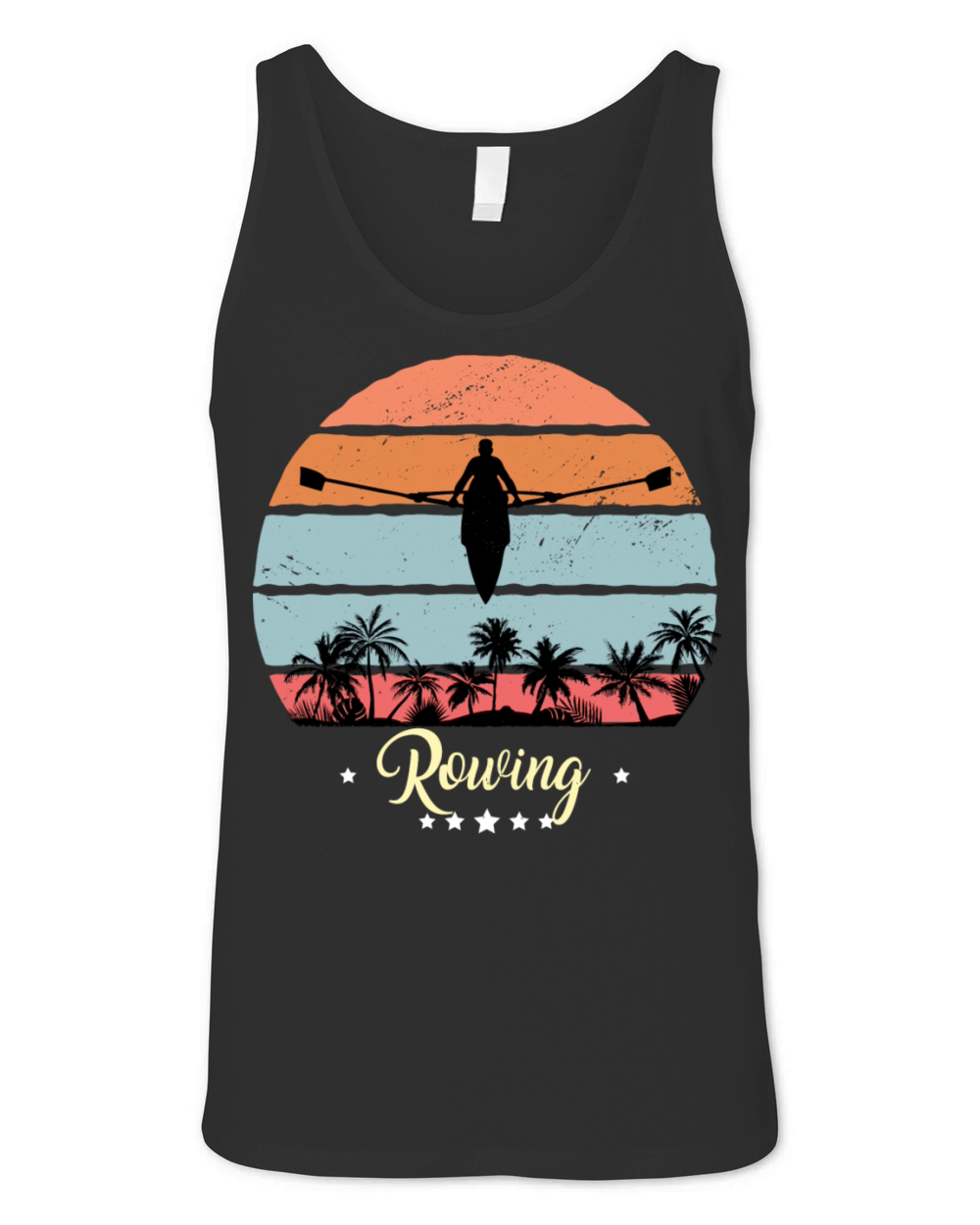 Kayak rowing vintage retro sunset sport Unisex Jersey Tank