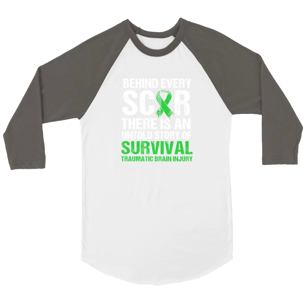 Traumatic Brain Injury Awareness For TBI Survivor Unisex ¾ sleeve Raglan T-shirt
