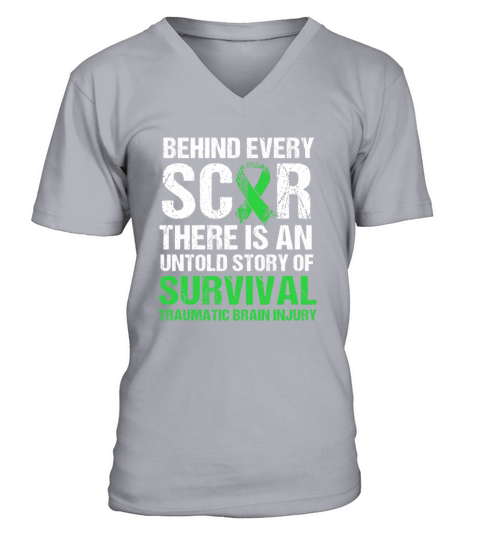 Traumatic Brain Injury Awareness For TBI Survivor V-Neck T-shirt