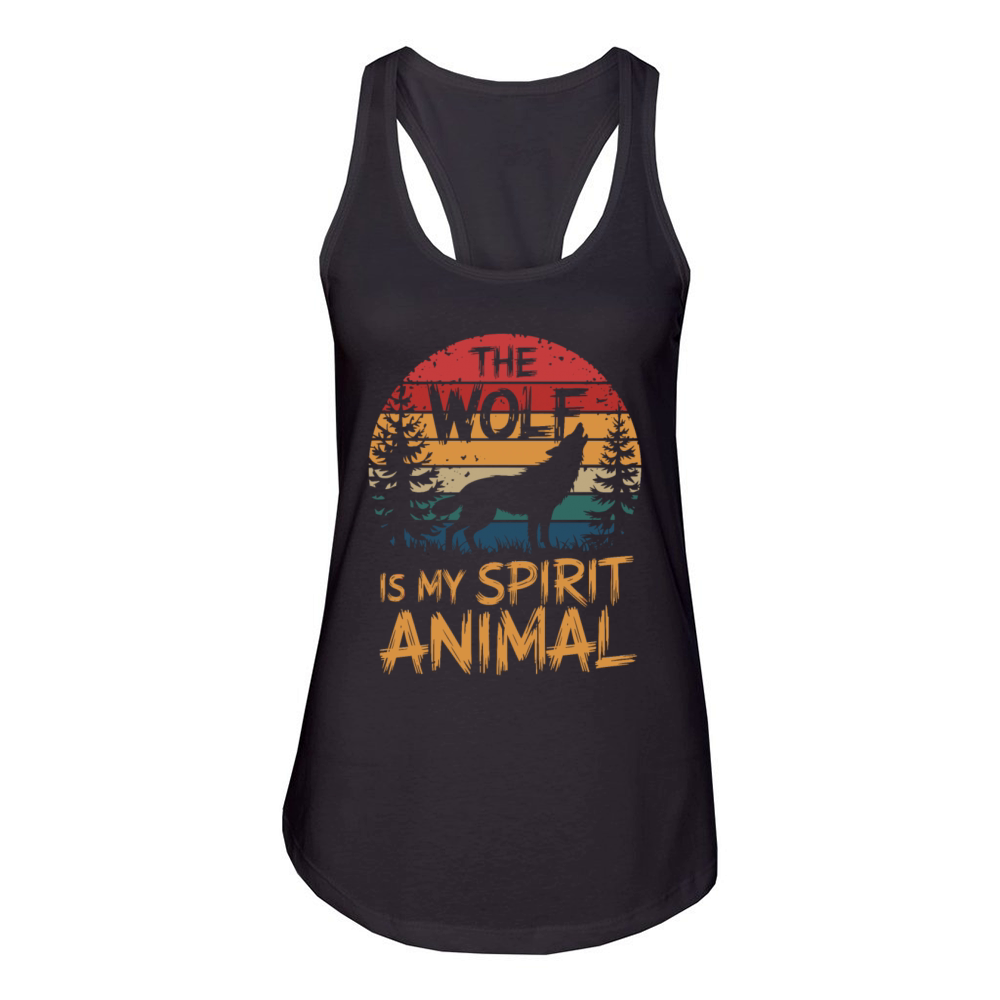 The Wolf Is My Spirit Animal Howling Wolf Women's Racerback Tank