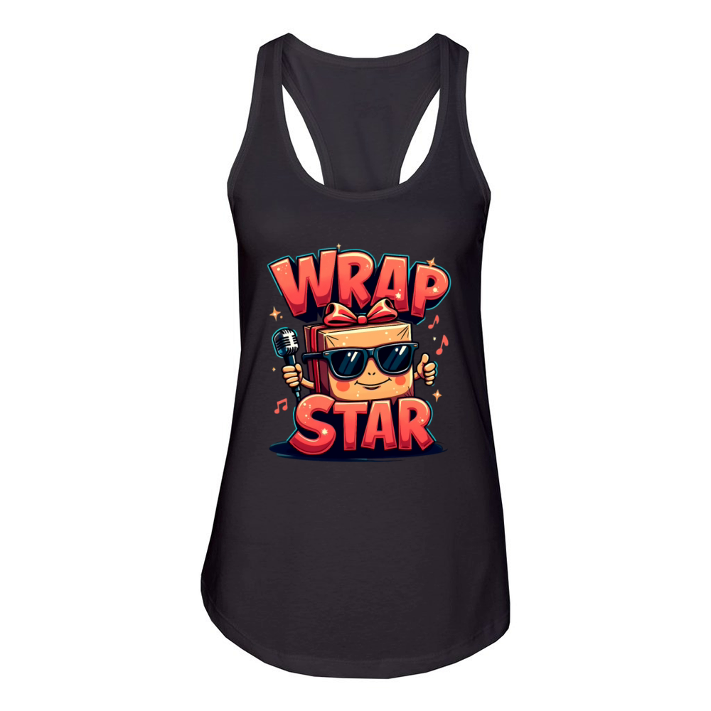 Wrap Star Christmas Present Women's Racerback Tank