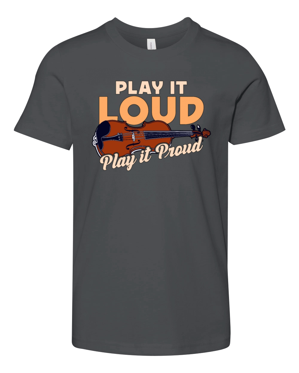 Fiddle Play It Loud Play It Proud Country Music Youth Unisex Jersey Tee