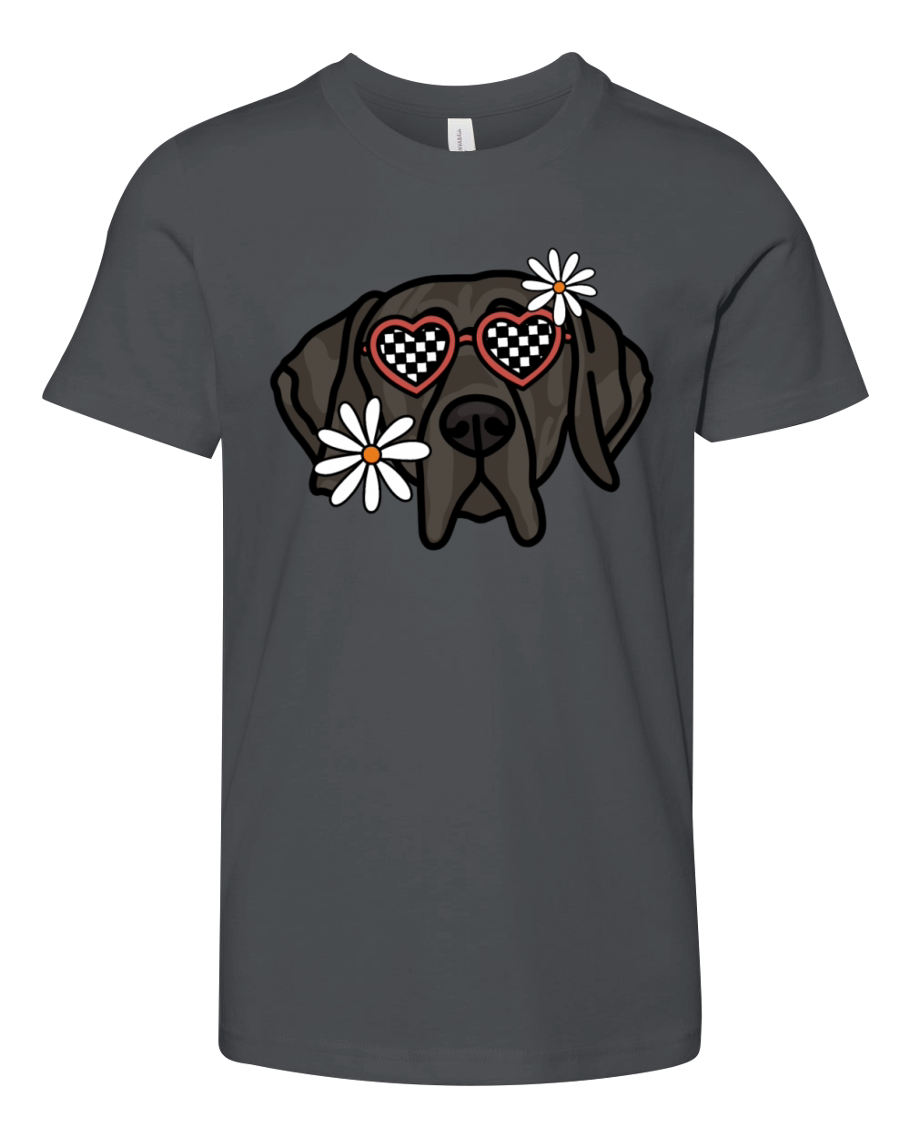 Great Dane Black Retro dog Youth Unisex Jersey Tee