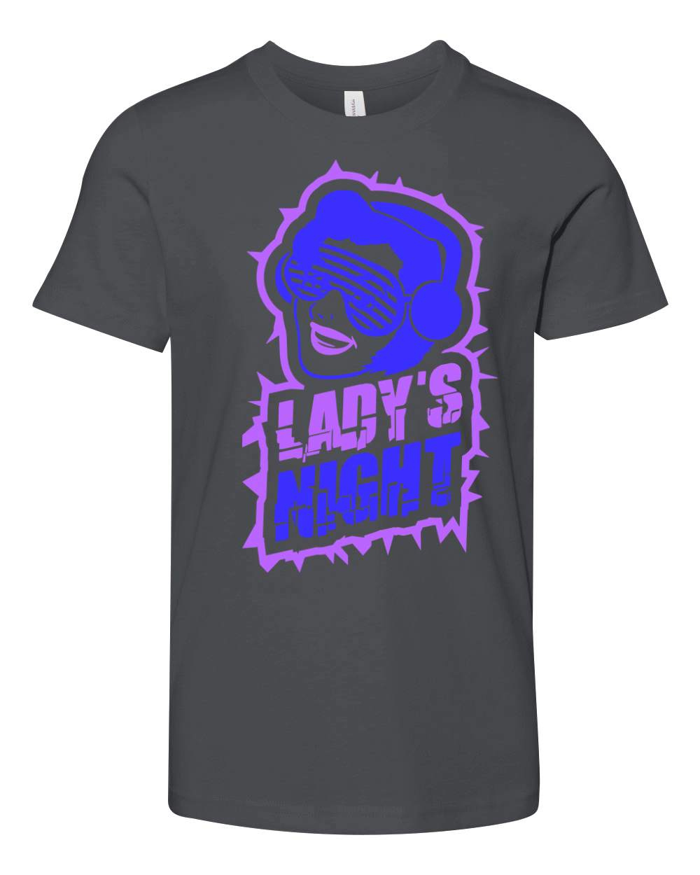 Ladys Night Retro DJ Woman Girls Ladies Evening Youth Unisex Jersey Tee