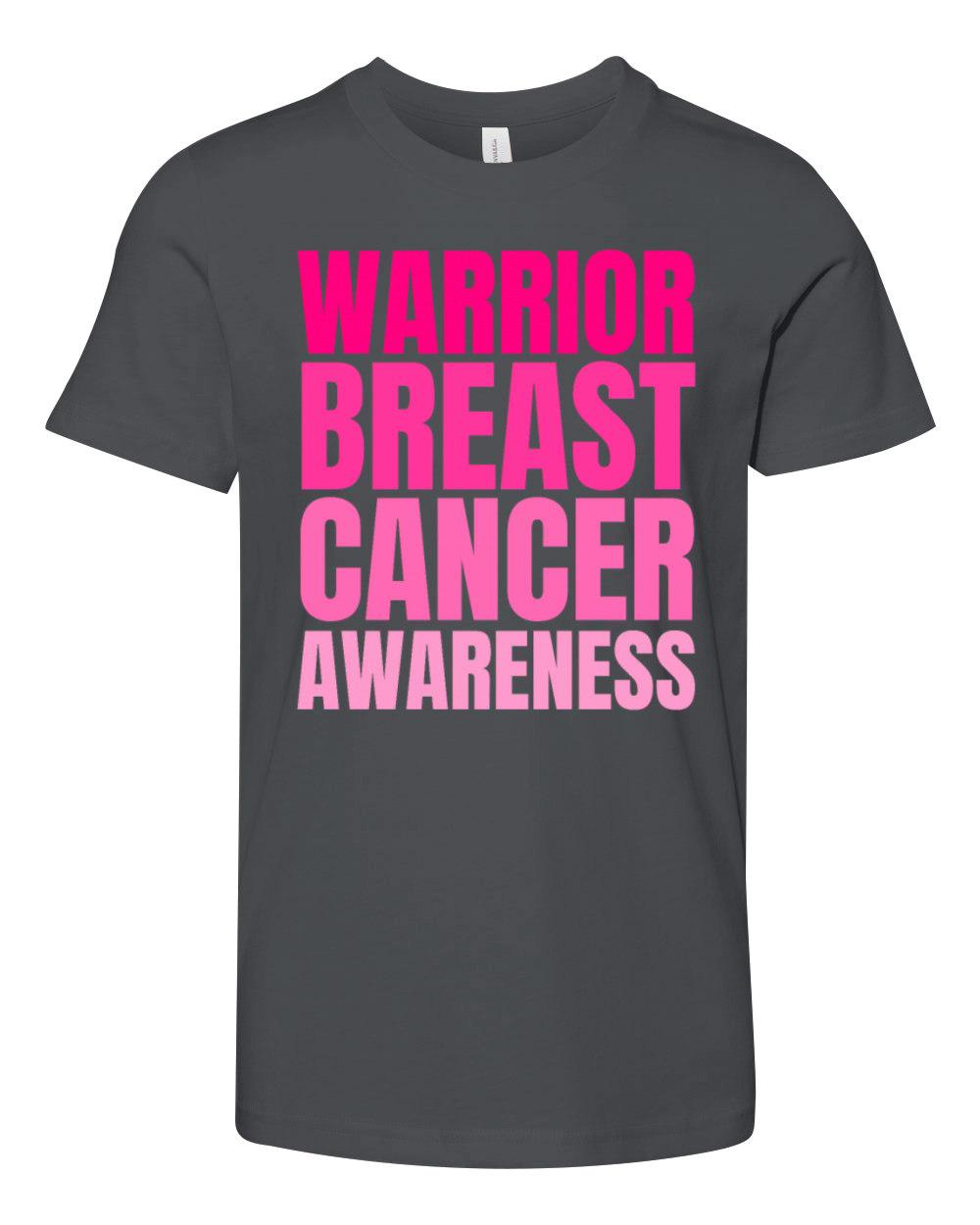 Pink Warrior Breast Cancer Awareness Support Youth Unisex Jersey Tee