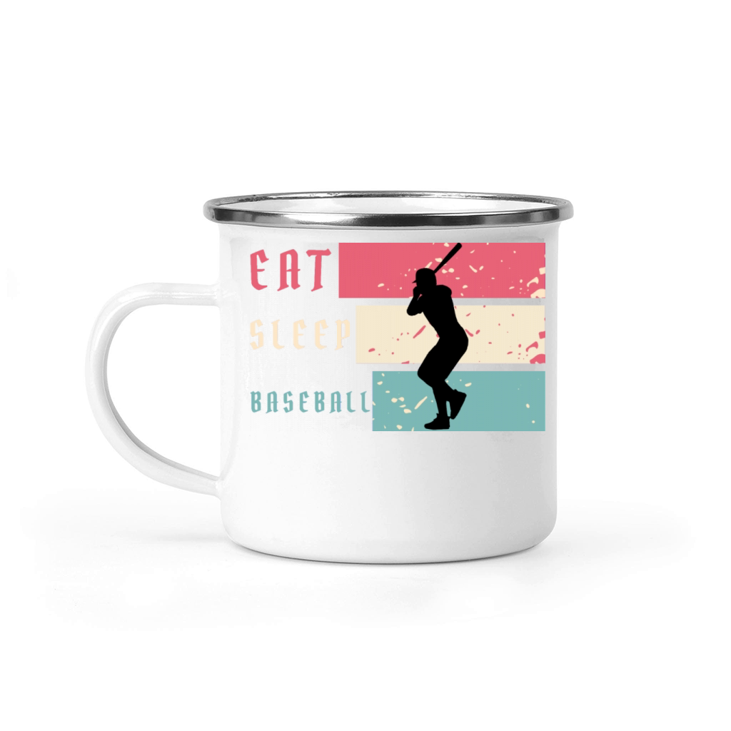 Eat Sleep Baseball Baseball Player Funny Baseball Camping Mug