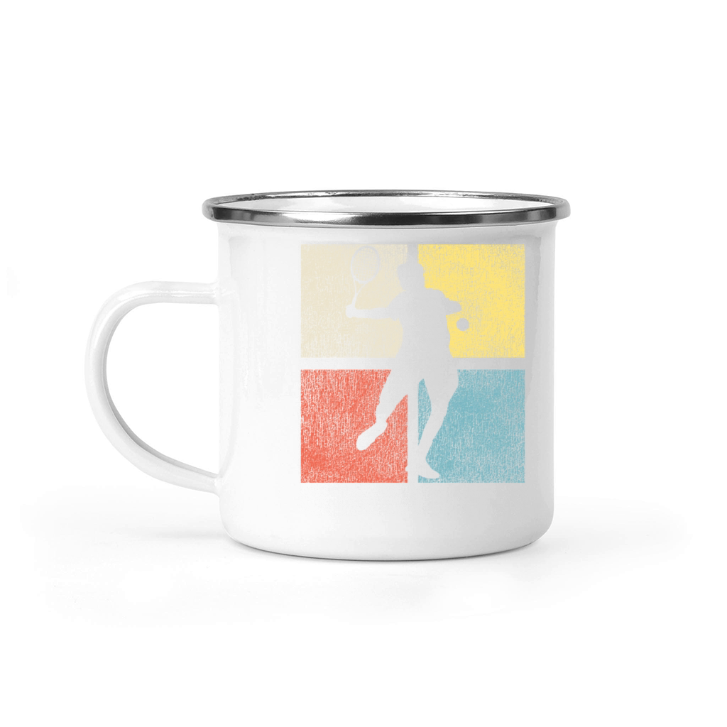 Funny Tennis Player Racket Retro Camping Mug