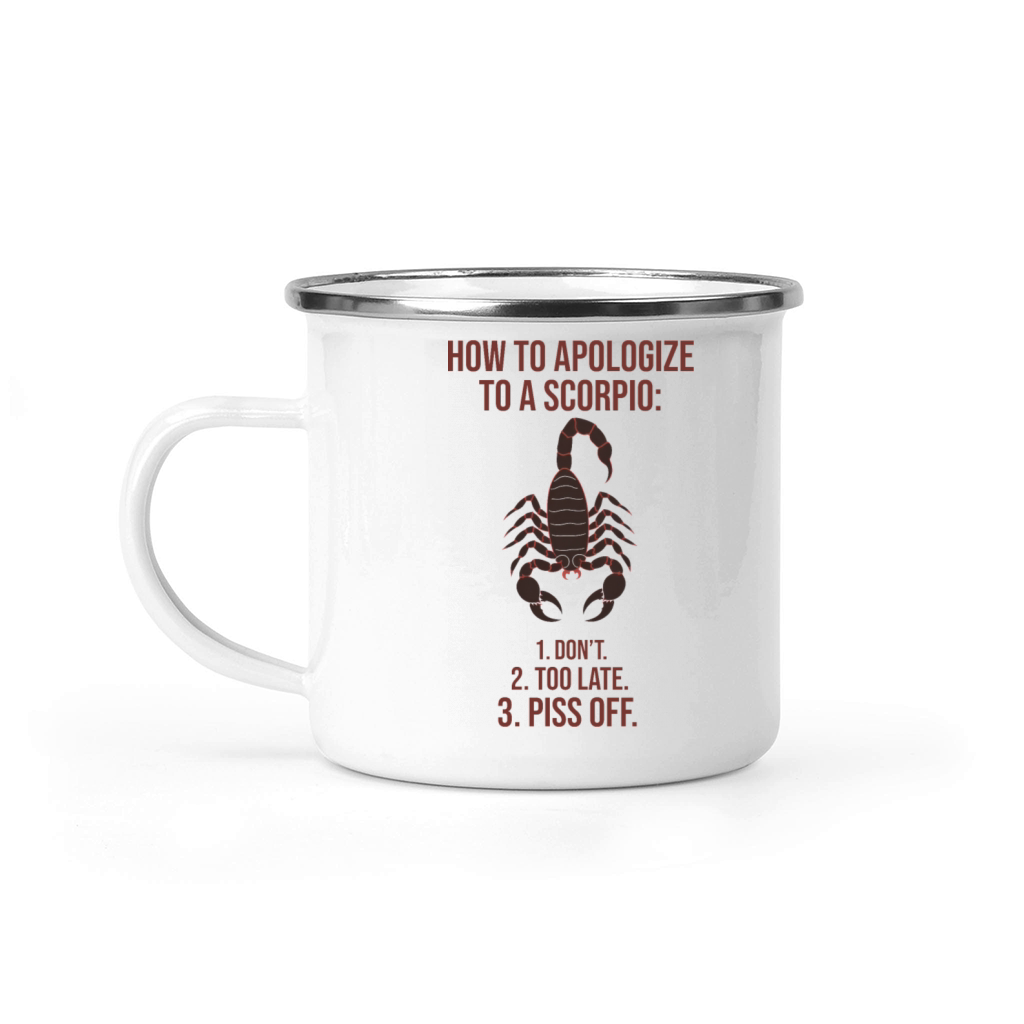 How to Apologize to a Scorpio Funny Guide Camping Mug