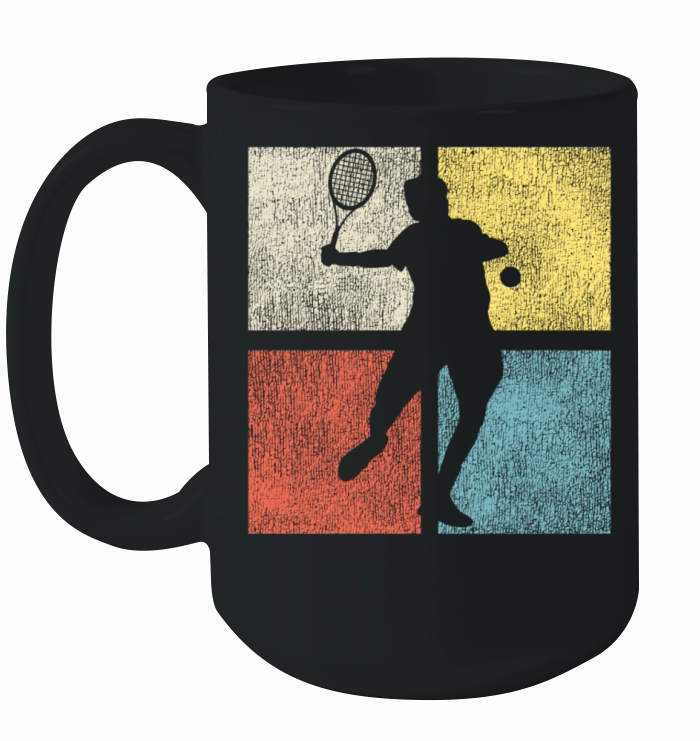 Funny Tennis Player Racket Retro Ceramic Mug