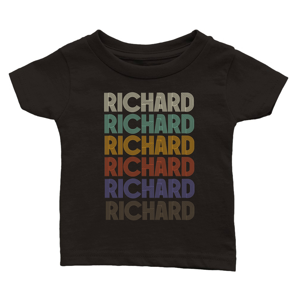 RICHARD First Name Retro Pattern Vintage Stylet Classic Baby Crewneck T-shirt