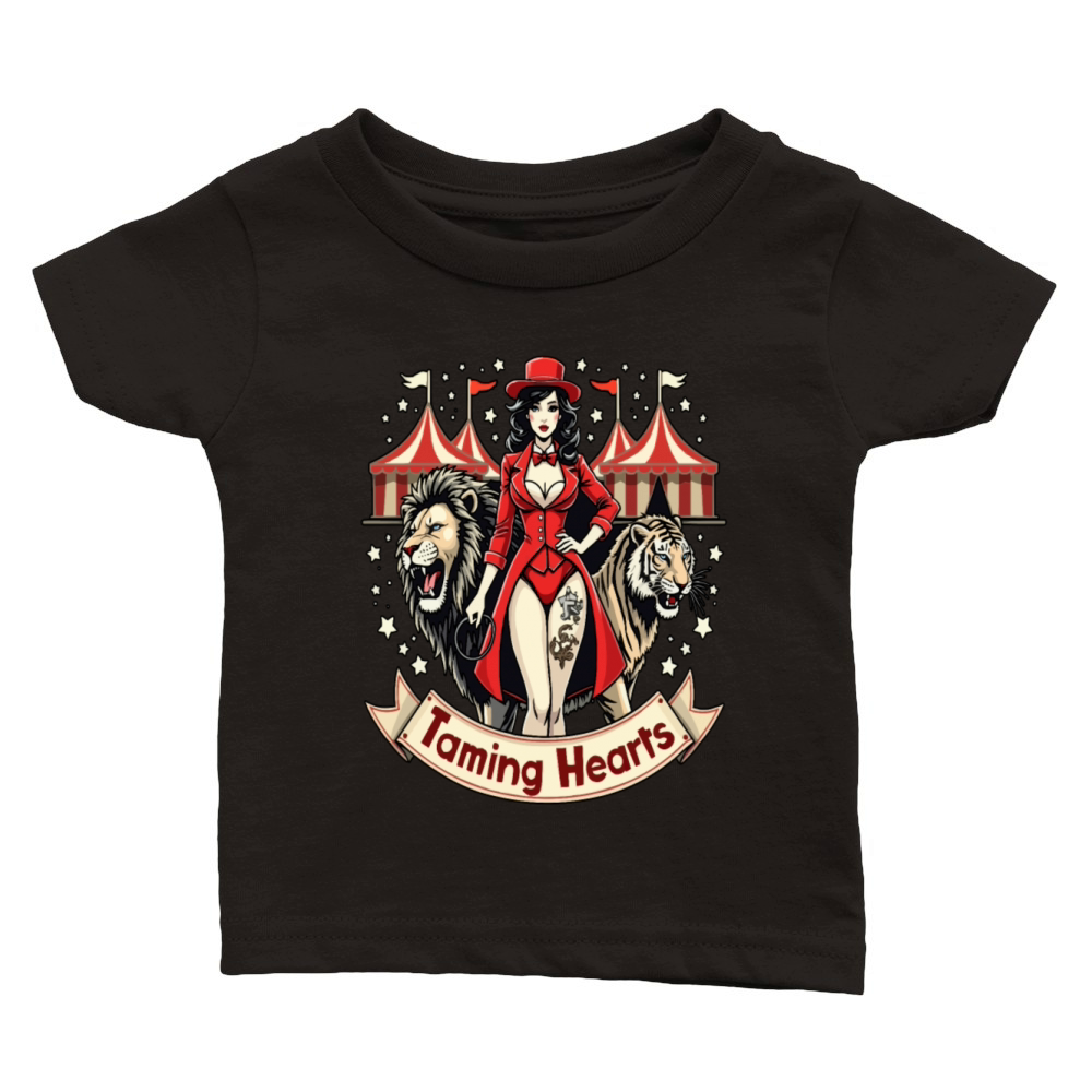 Taming Hearts Pinup with Lion and Classic Baby Crewneck T-shirt