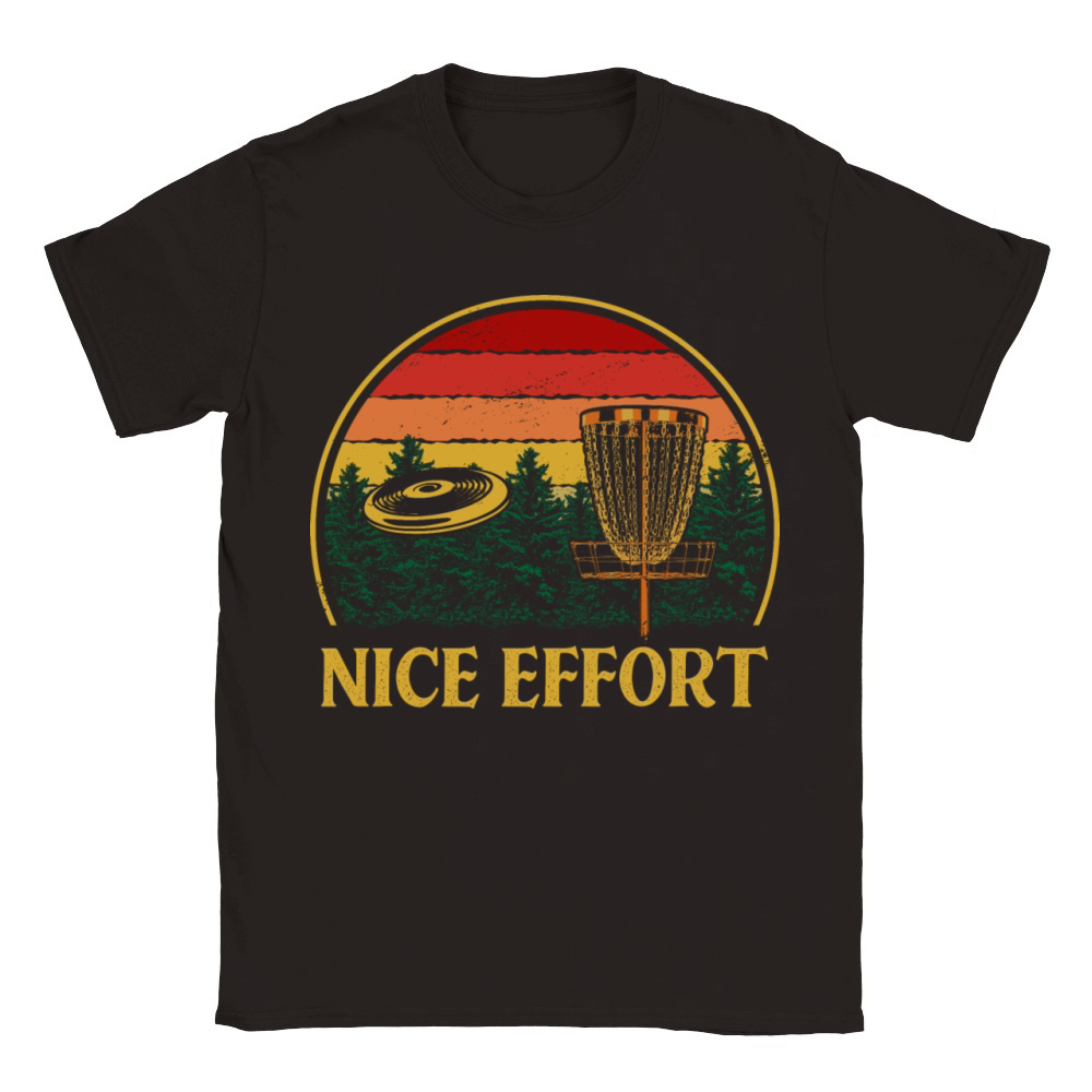 Nice Effort Funny Disc Golf Humor Golfer Sarcastic Classic Kids Crewneck T-shirt