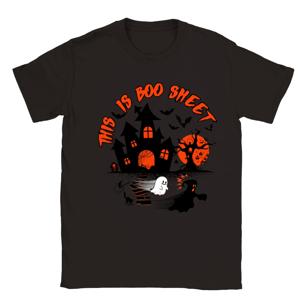 This Is Boo Sheet Funny Halloween retro Vintage Gh Classic Kids Crewneck T-shirt