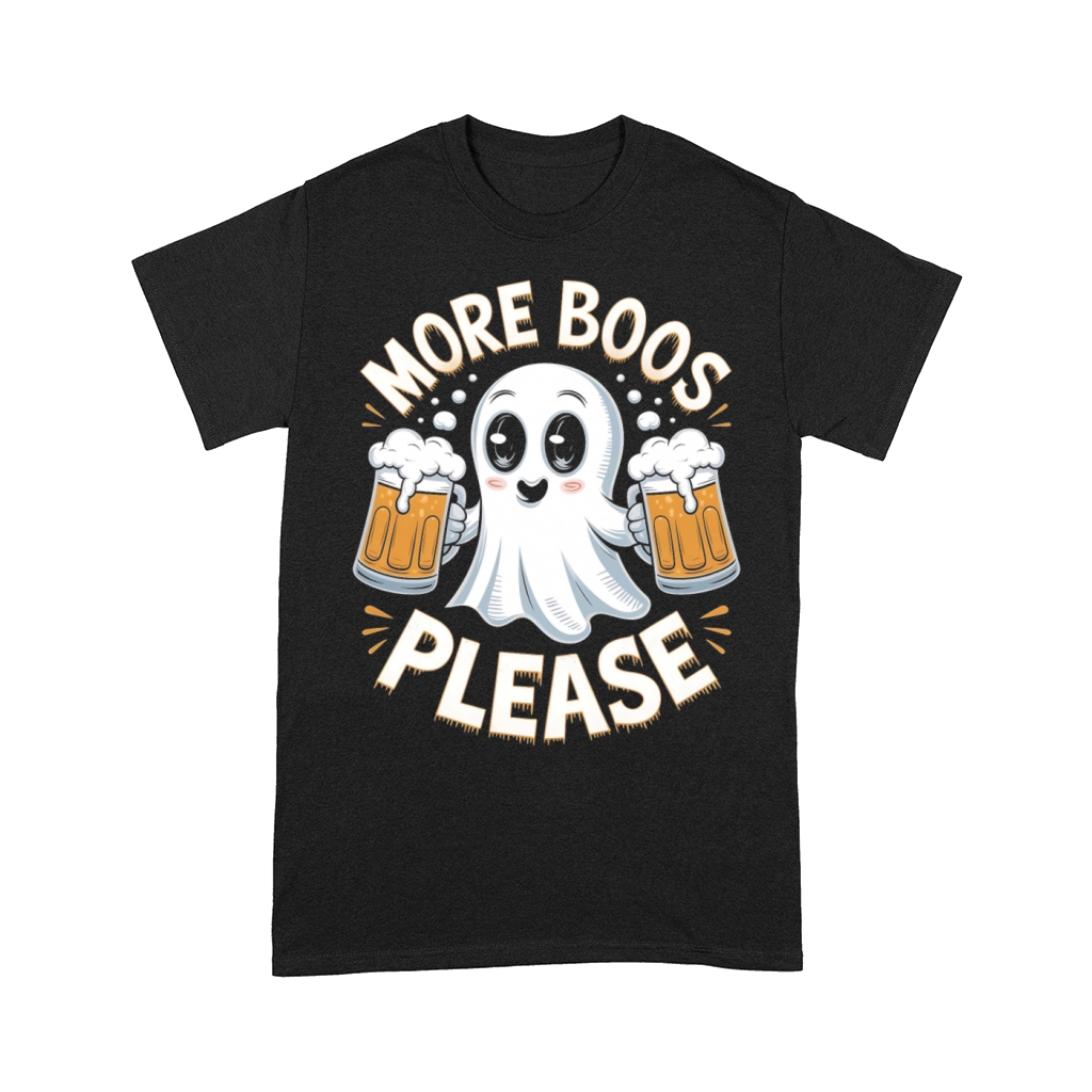 More Boos Please Halloween Party Ghost and Beer Fu Comfort T-shirt