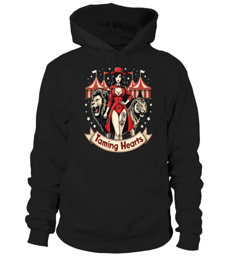 Taming Hearts Pinup with Lion and Hoodie Unisex