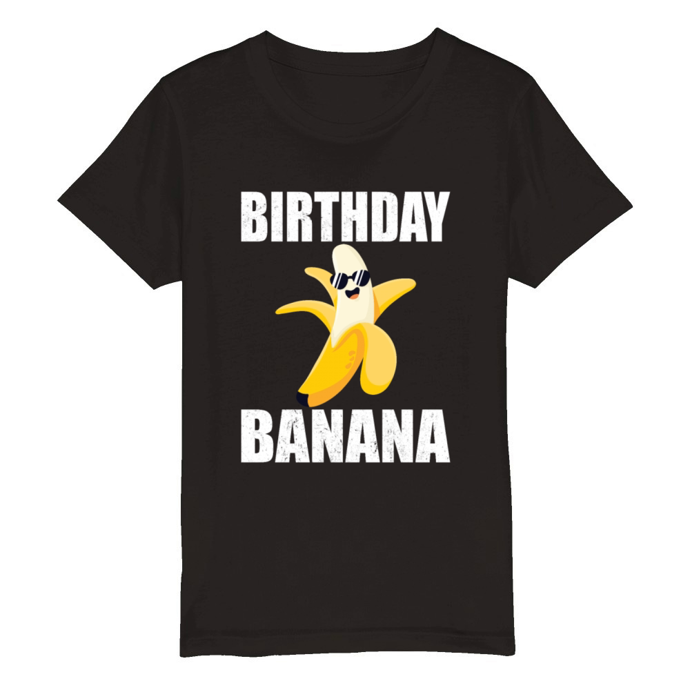 Birthday Banana Vintage Bday Bananas Party Organic Kids Crewneck T-shirt
