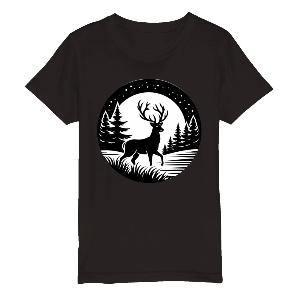 deer silhouette Organic Kids Crewneck T-shirt