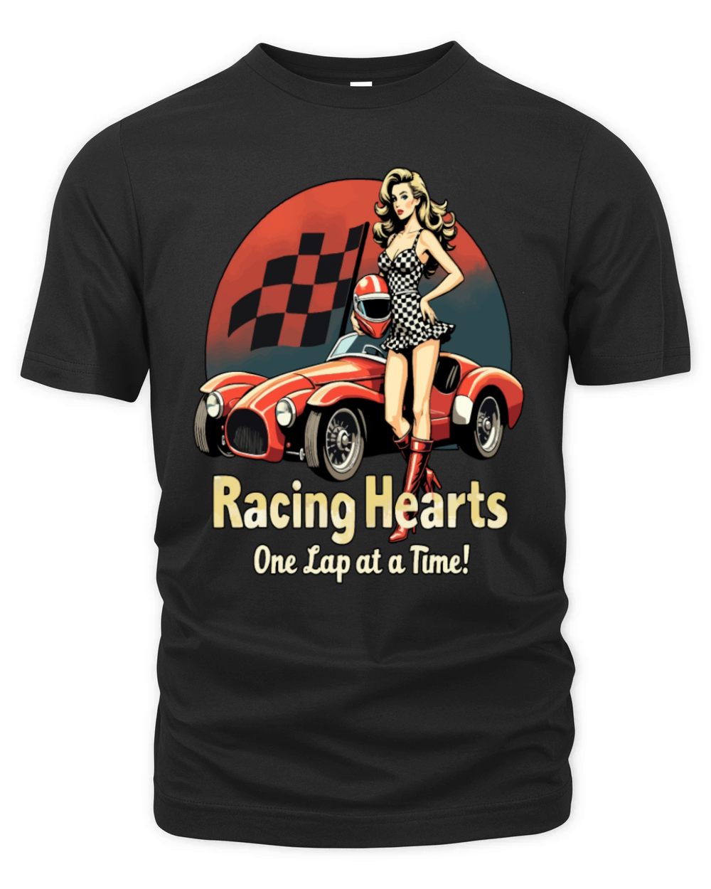 Racing Hearts One Lap at a Time Organic Unisex T-shirt
