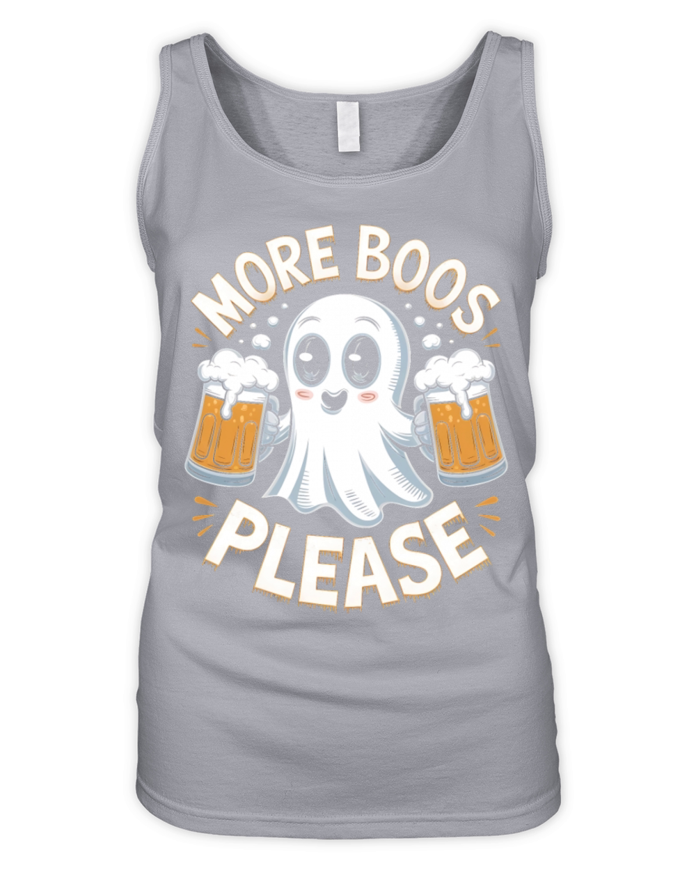 More Boos Please Halloween Party Ghost and Beer Fu Organic Women's Tank Top