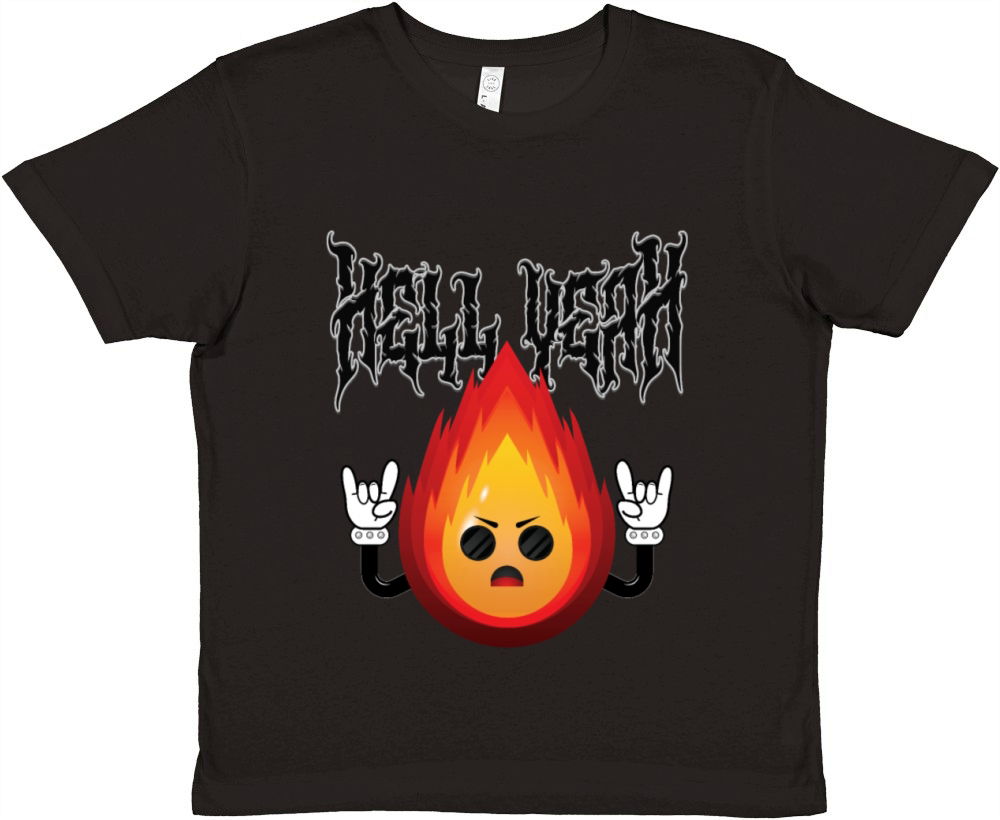 Hell Yeah - Funny Fire Premium Kids Crewneck T-shirt