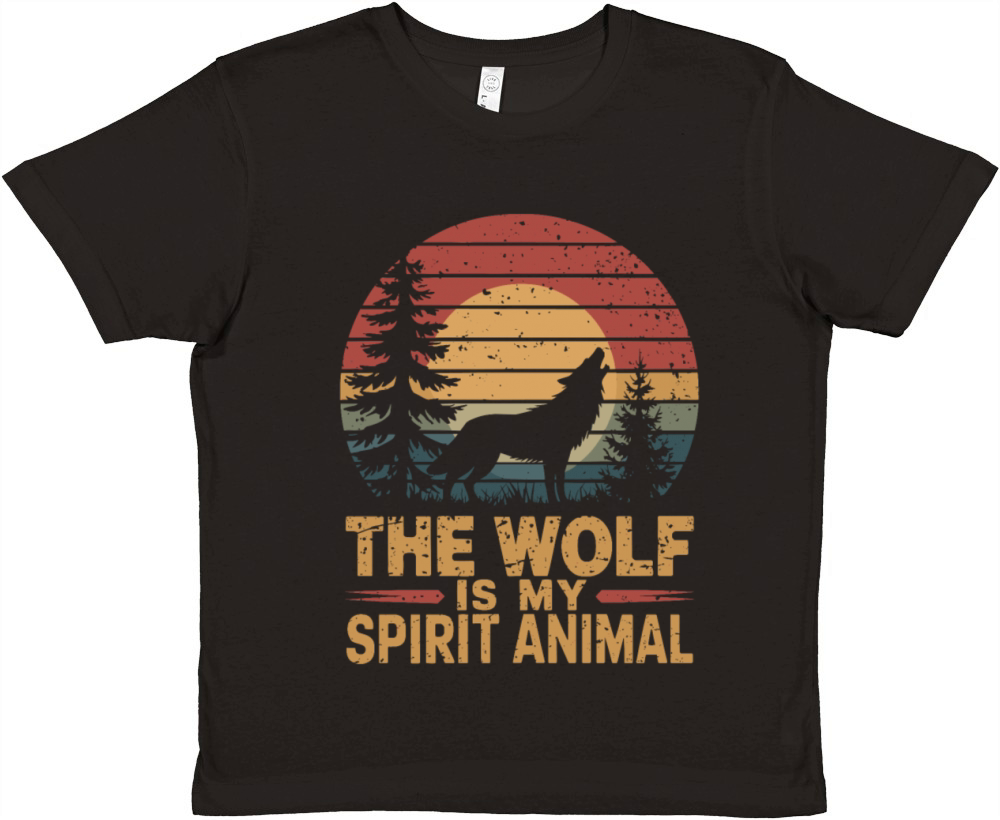 The Wolf Is My Spirit Animal Howling Wolf Premium Kids Crewneck T-shirt