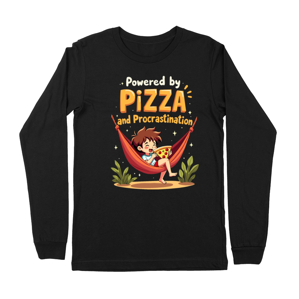 Powered by Pizza and Procrastination Premium Long Sleeve