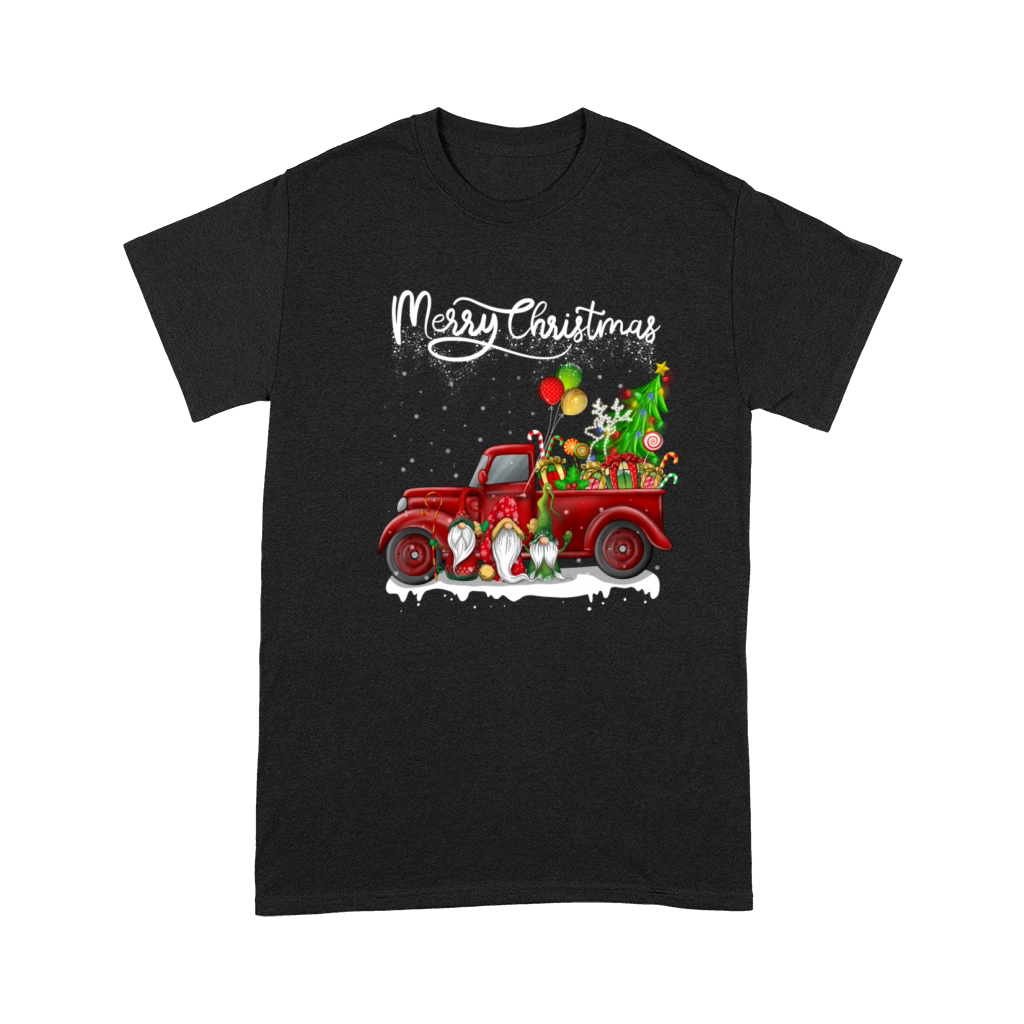 Merry Christmas Vintage Red Truck Gnomes Premium T-shirt