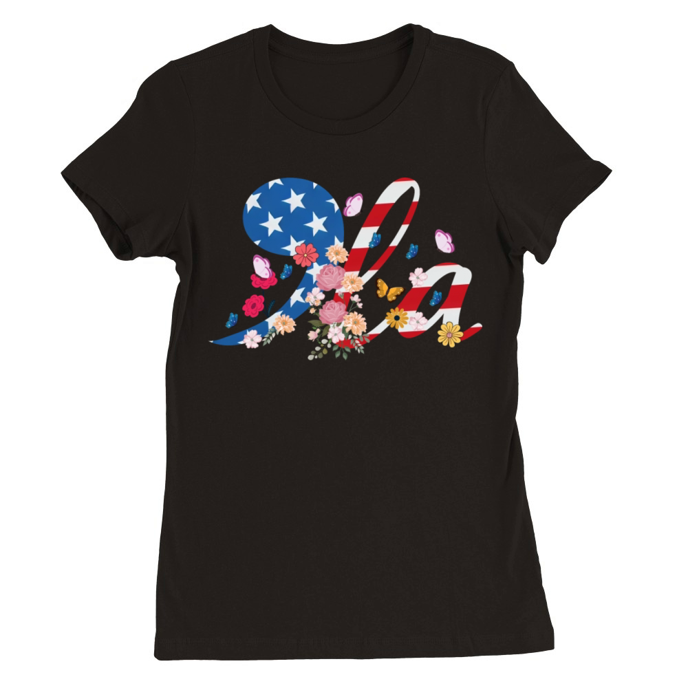 Retro Comma la Floral Kamala Flowers Boho Premium Womens Crewneck T-shirt