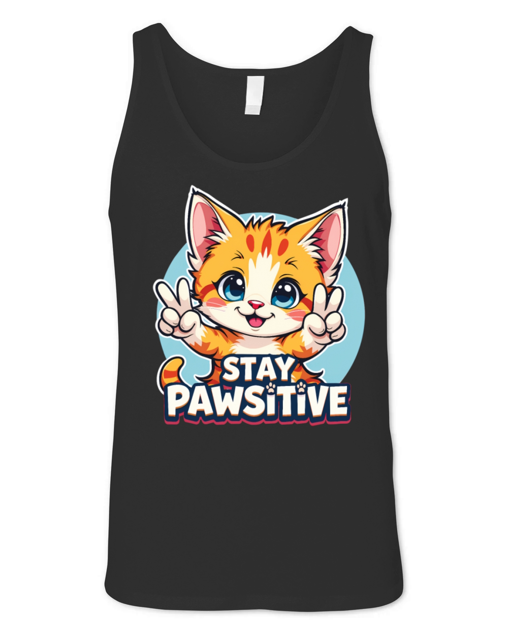 Stay Pawsitive - T-shirt Design Unisex Jersey Tank